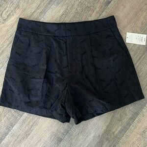Black eyelet shorts